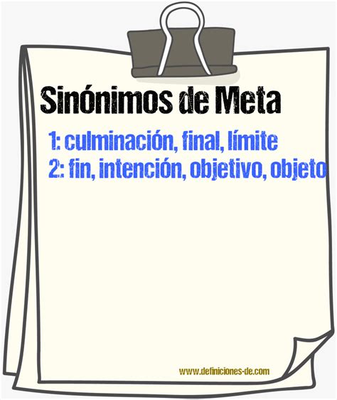 objetivo sinonimo|meta sinónimos.